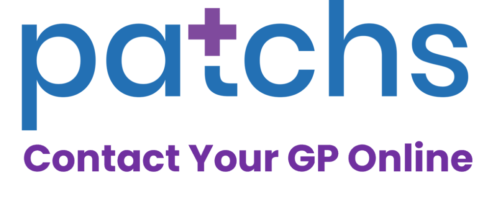 The Patchs logo which acts as a link to the surgery's Patchs website